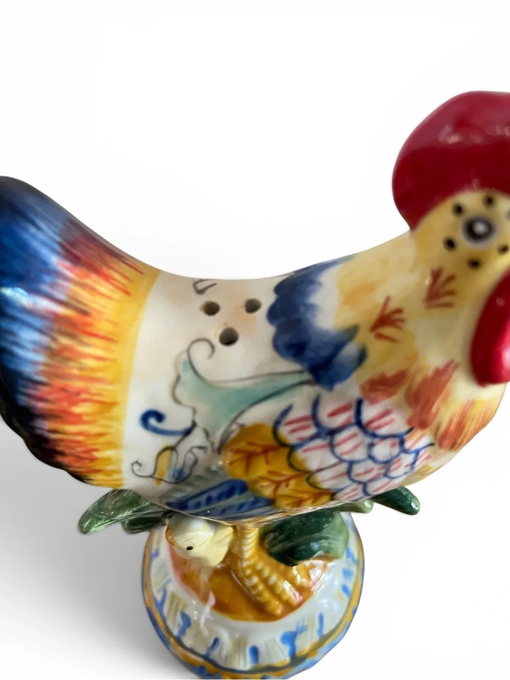 Fitz & Floyd Ricamo Rooster and Hen Salt & Pepper Set of 2